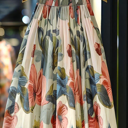 French-Style Pear-Shaped Figure Niche Fairy Ultra-Fairy High-End Printed High-Waisted A-Line Skirt for Women in Summer