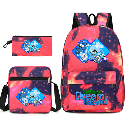 Battle for Dream Island Backpack Dream Island Schoolbag Three-Piece Canvas Backpack