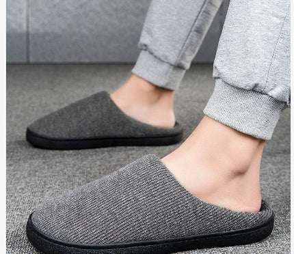 2023 New Cross-Border Velvet Cotton Slippers Winter Baotou Thick-Soled Couple Cotton Slippers Men's Korean Style Slippers Wear-Resistant Cotton Shoes