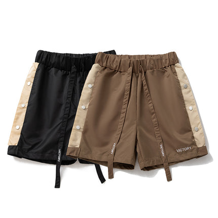 Summer New American Style Full Breasted Pants Basketball Shorts Mid-length Pants Second-off Sports Quad Pants Trendy Drawstring Straight Shorts