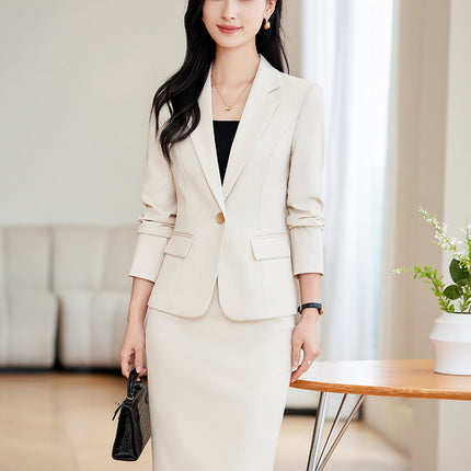 Goddess Fan Suit suit Women's 2024 Spring and Autumn New Professional White Collar Interview Work Clothes Slim Two-piece suit Pants