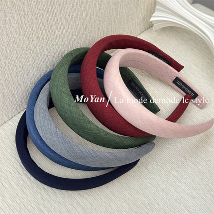 Vintage Versatile High-End Soft Fabric Headband Simple Elegant High Crown Sponge Headband Outdoor Hair Clip