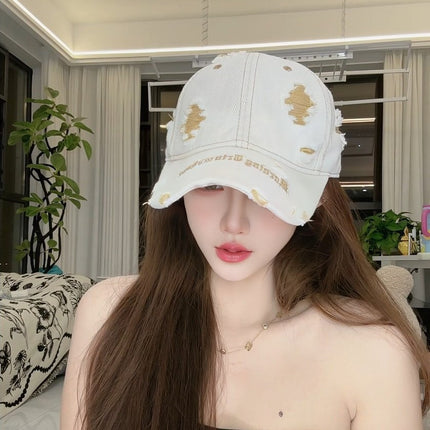 2025 New Women's Summer Pear-Shaped Sunset Street Face-Slimming Enlarged Deep Brim American-Style Baseball Cap Duckbill Cap