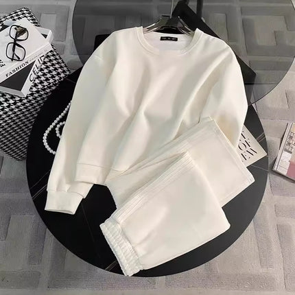 2025 early autumn new casual sweater sports suit wide leg pants two-piece design fashion sports suit women
