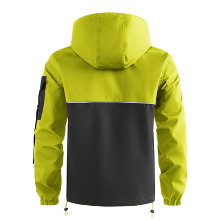Men's New Cross-border Outdoor Contrast Color Jacket Functional Buckle Pocket Jacket Coat