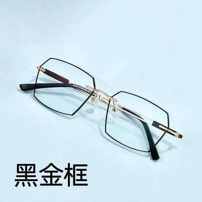 New smart photosensitive color-changing reading glasses for men and women with anti-blue high-definition frameless middle-aged and elderly reading glasses