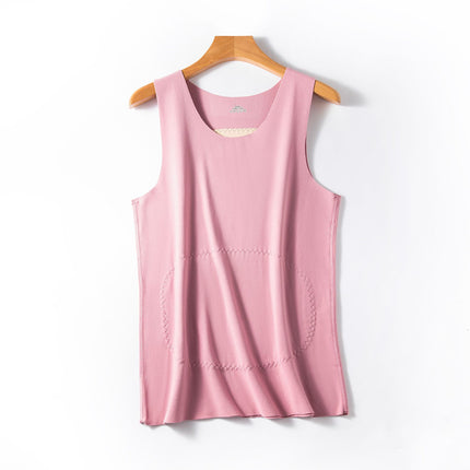 Double-sided brushed faux velvet seamless women's fleece-lined thickened patch thermal vest bottoming autumn and winter plus size all-matching