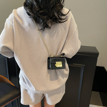 Fashion Lock Mini Small Square Bag New Fashion Western Style Red Bag Small Casual Shoulder Crossbody Bag