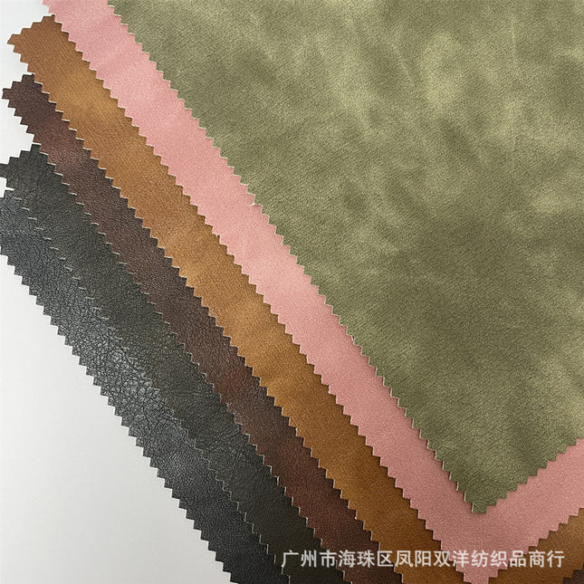 Factory retro color PU leather Hong Kong style old 0.7mm wash-free clothing coat leather pants bags children's clothing color leather