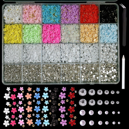 24 grid cartoon nail accessories mix cute cookies donuts candy nail accessories diy handmade material box