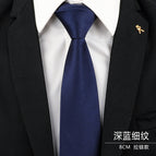 8cm-dark blue fine lines zipper