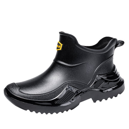 Cross-Border Rain Boots for Men, Fashionable and Wear-Resistant Outer Wear, Short-Tube Waterproof Boots, Car Washing, Outdoor Climbing and Fishing, Thickened Water Shoes and Rubber Shoes