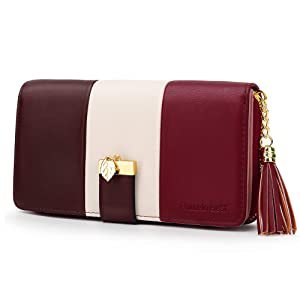 Cross-border Color-matching Women's Long Wallet Creative Leather Color-matching Large Capacity Wallet Mobile Phone Wallet