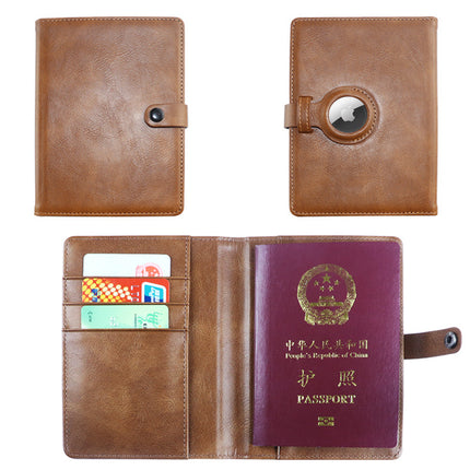 Cross-Border Ready-Made Leather Passport Protector Set with Magnetic Buckle Pu Leather Passport Holder Multifunctional Document Bag Passport Bag