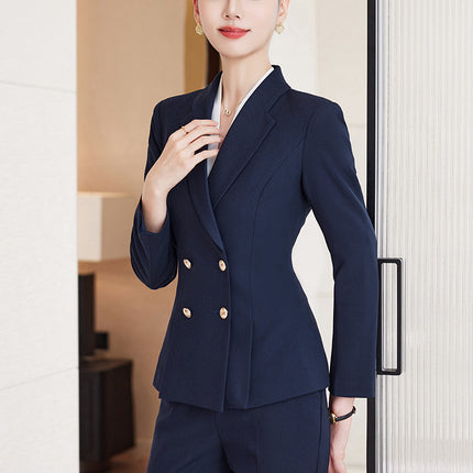 Autumn and Winter Professional Small Suit Suit, Feminine Formal Suit Two-Piece Suit, Beautician Front Desk Work Clothes