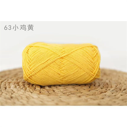 Xuefeier 4-Strand Milk Cotton Wool Ball 4-Strand Combed Cotton Thread Does Not Ball Baby Hand-Knitted DIY Cute Doll