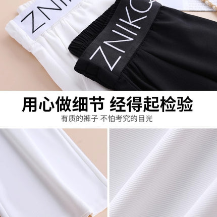 Casual Suit Shorts for Women, Autumn Thin Straight-Leg Knee-Length Shorts, 2025 New Large Size High-Waisted Wide-Leg Casual Mid-Length Shorts