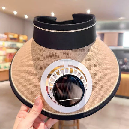 Summer Sun Hat with Fan to Cover Face, Uv Sun Protection Hat, Large Brim Empty Top Hat, Sun Hat for Women, Fashionable Charging Hat
