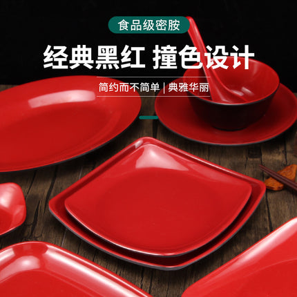 Black and Red Noodle Restaurant Special Bowl Beef Noodle Bowl Commercial Melamine Ramen Bowl Soybean Milk Wonton Porridge Bowl Breakfast Bowl Plastic Bowl