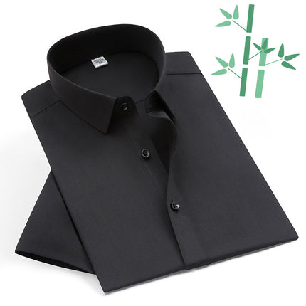 New Bamboo Fiber Men's Shirts, Men's Long-Sleeved Shirts, Business Work Clothes, No-Iron Women's Short-Sleeved Shirts, Women's Professional Shirts