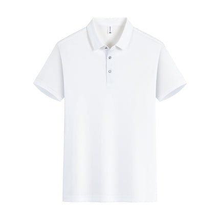 High-Quality Ice Silk Short-Sleeved Polo Shirt with Custom Printed Logo, Summer Breathable Lapel Quick-Drying Work Clothes, Work Clothes Printing