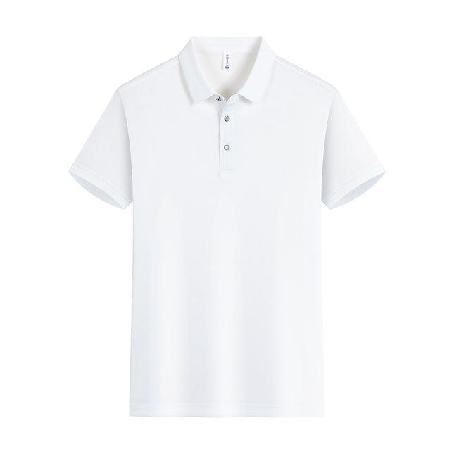High-Quality Ice Silk Short-Sleeved Polo Shirt with Custom Printed Logo, Summer Breathable Lapel Quick-Drying Work Clothes, Work Clothes Printing