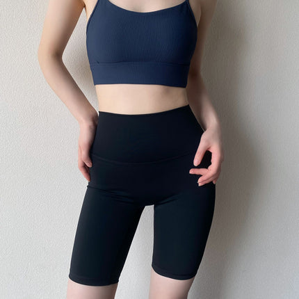 Sports Bra Women's Shock-Proof Running Push-Up Yoga Fitness Halter Bra Yoga Vest Outer Wear with Chest Pad