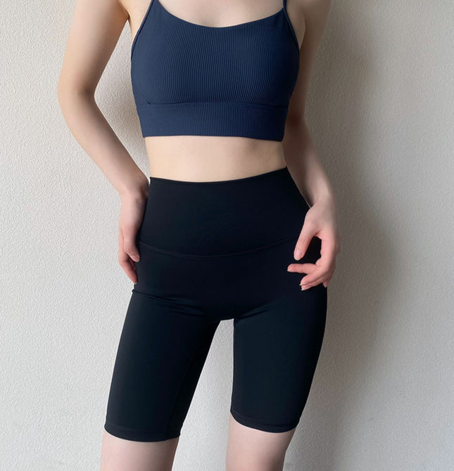 Sports Bra Women's Shock-Proof Running Push-Up Yoga Fitness Halter Bra Yoga Vest Outer Wear with Chest Pad