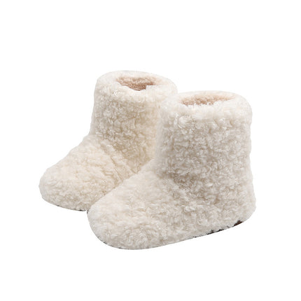 Cross-Border Customized Dropshipping Loop Velvet Girls' Boots 2025 Winter Korean Style Sleeve Shoes Baby Fur Boots Soft Sole Non-Slip