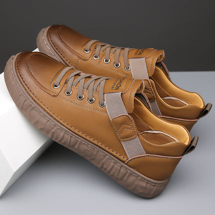 Factory direct 2023 men's casual versatile board shoes British style trend soft bottom soft surface retro fashion shoes men's shoes