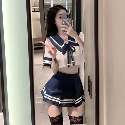 Roumeng Sexy Lingerie Bed Passionate Hot Student Suit Jk Uniform Temptation Sailor Suit Provocative Pajamas