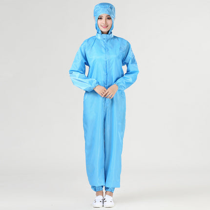 Anti-static coveralls hooded purification workshop dust-free overalls spray paint protection dust-proof blue breeding dust-free clothing
