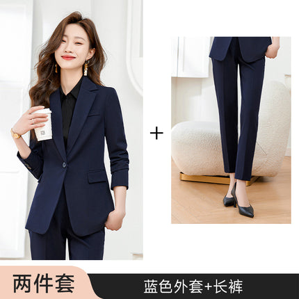 Black suit jacket Women's Spring and Autumn work clothes professional temperament civil servant interview formal wear women's suit suit