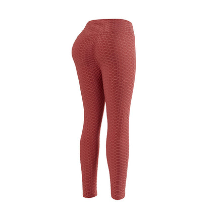 Tight Jacquard Bubble Pants, Hip-Lifting High-Waisted Yoga Pants, Fitness Leggings, Comfortable, Trendy, Casual and Versatile