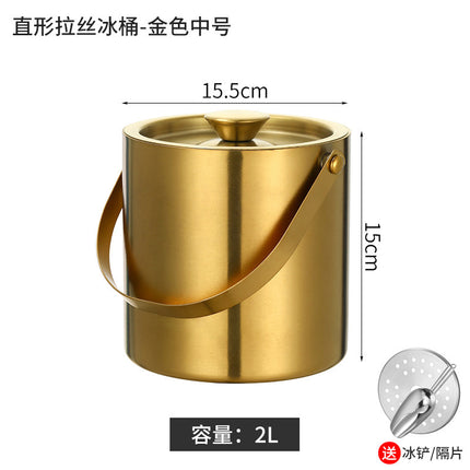 Ice bucket portable beer bucket stainless steel ice bucket bar beer champagne insulation ice bucket stainless steel bucket