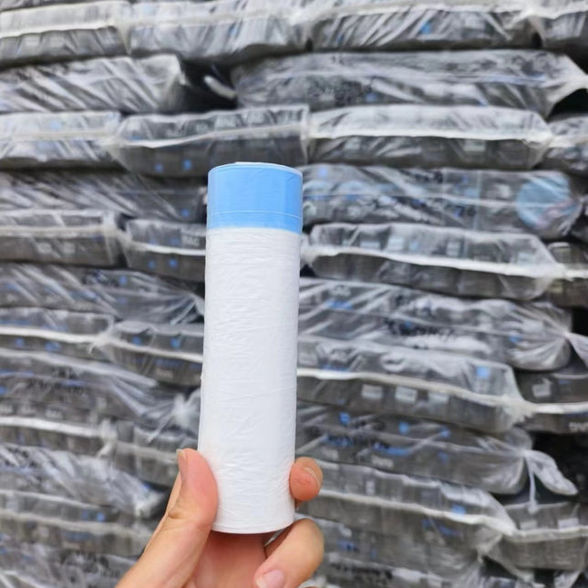 Portable White Garbage Bag Thickened Drawstring Type Household Automatic Closing Large Kitchen Dormitory Plastic Bag Wholesale