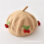 Cherry fruit beret-khaki / 3-48 months
