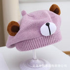 Cute bear beret-purple / 3-48 months