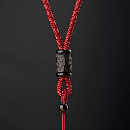 Ebony hand-woven necklace rope men's and women's halter necklace long versatile simple necklace retro jewelry rope