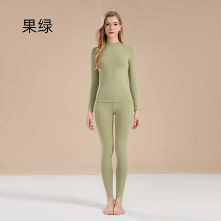 Autumn and Winter Women's Pure Cotton Thin Thermal Underwear Set 2025 New Autumn and Winter Mid-Neck Full Cotton Base Layer Thermal Sweater