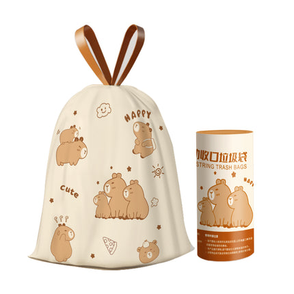 Drawstring Garbage Bag Household Thickened Portable Point Break Kitchen Cleaning Bag Large Size Cartoon Printed Plastic Bag in stock