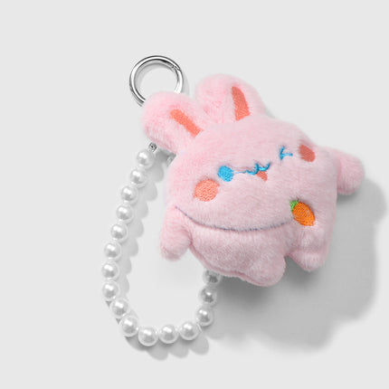 Cross-border explosions cute exquisite high-value plush ball doll rabbit simulation glass beads keychain bag pendant