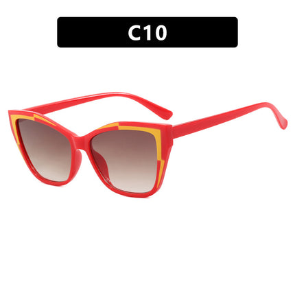 Color-Blocked Cat-Eye Flat Mirror Anti-Blue Light 2024 New Glasses Frame for Women, Versatile European and American Fashion Glasses Frame