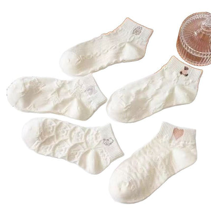 Women's Socks, Spring and Autumn Thin Style, Summer Breathable Short Socks for Girls, Sweat-Absorbent White Socks, Casual Versatile Socks from Zhuji