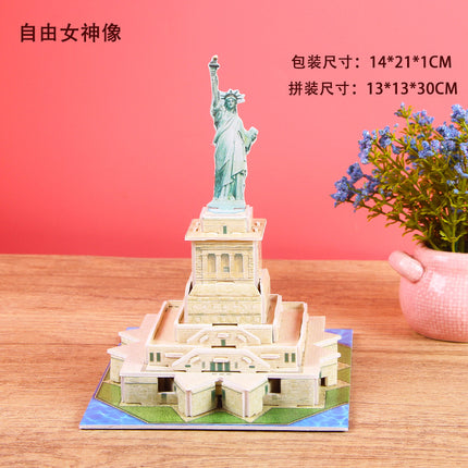 Paper 3D Stereo Puzzle Education School Model DIY Handmade Kidsren's Educational Toys Girls Kindergarten Wholesale