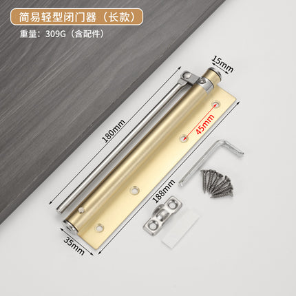 Light Simple Door Closer Household Stainless Steel Automatic Closer Hotel Room Door Cushion Automatic Door Closer