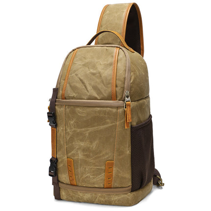 Photography Bag Canvas Wear-Resistant Camera Bag Single Shoulder Crossbody Chest Bag Slr Digital Bag Storage Crossbody Camera Breathable