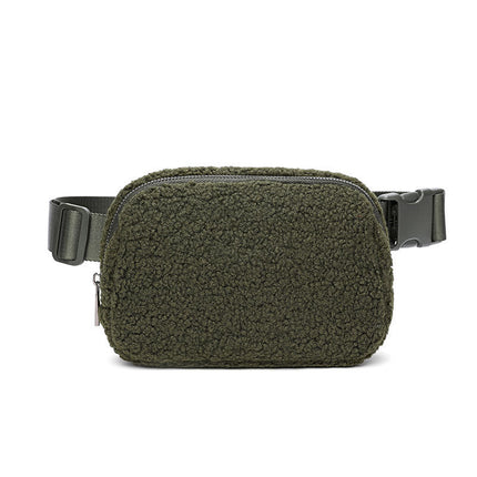 Amazon Spot Same Style Lulu Plush Waist Bag Casual Outdoor Sports Crossbody Bag Spot Mobile Phone Bag Fitness Bag