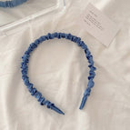 Dark blue pleated headband