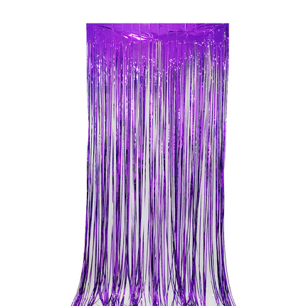 Party Decoration Birthday Gold Rain Curtain 3.4m Blue Silver Gold Green Bright Aluminum Film Rain Curtain
